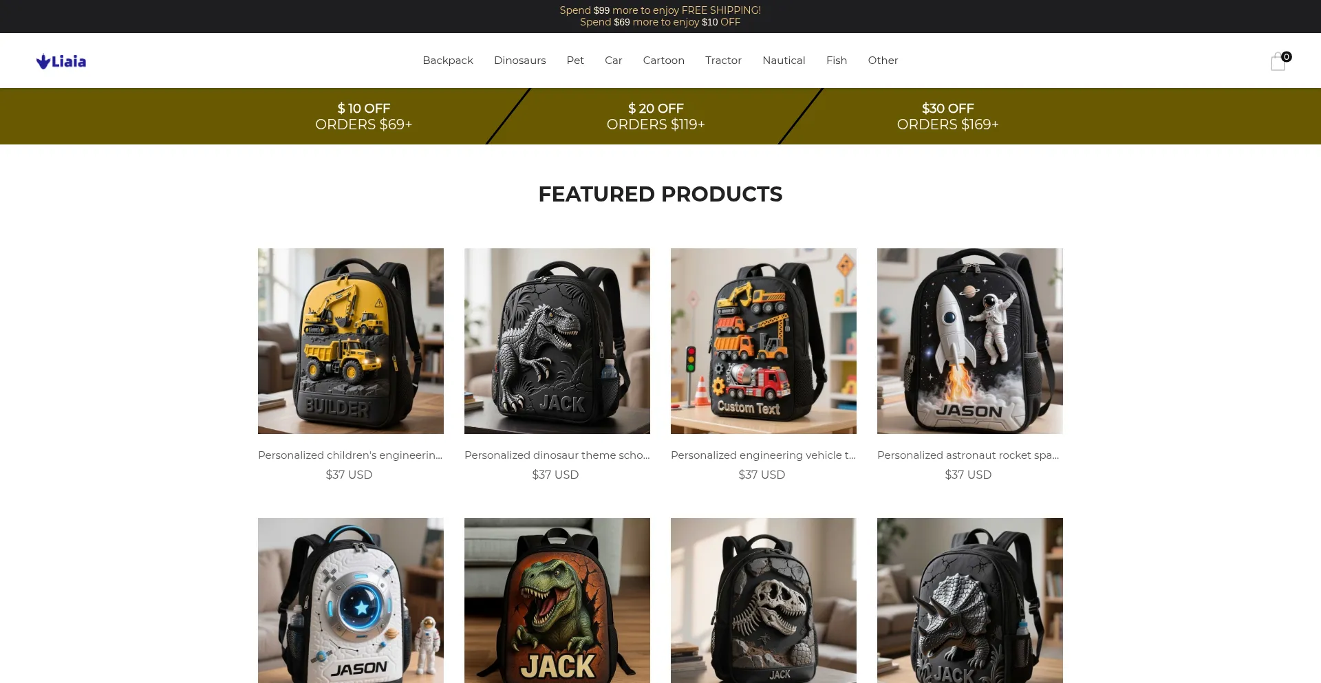 Website screenshot of Liaia.com