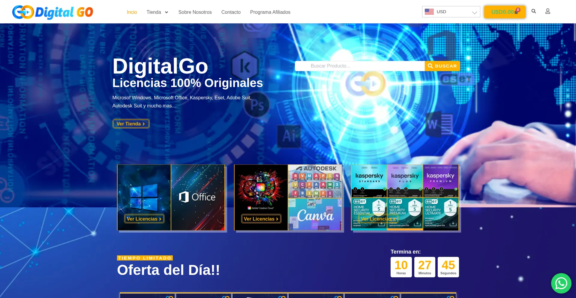 Website screenshot of Licenciasdigitalgo.com