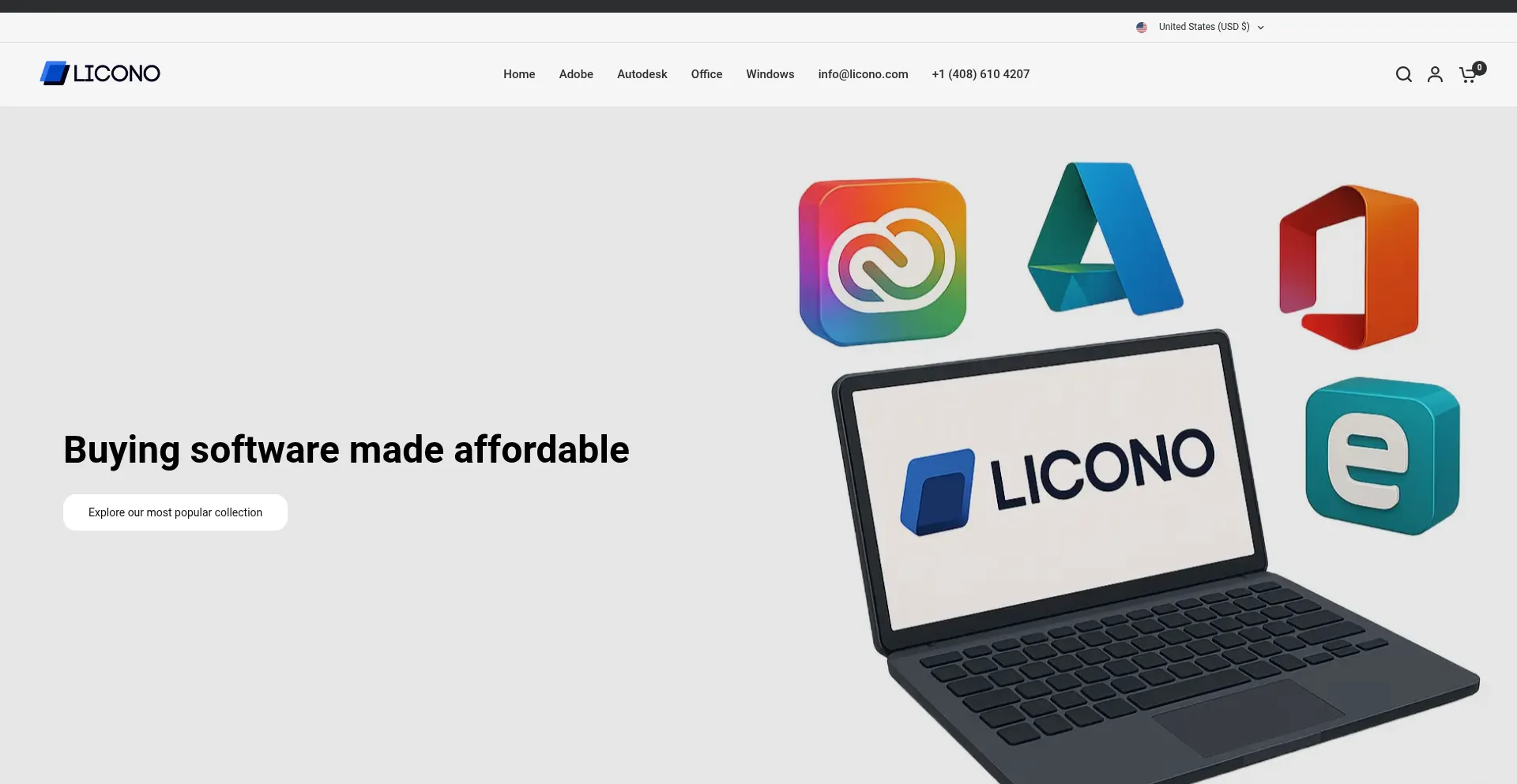 Website screenshot of Licono.com
