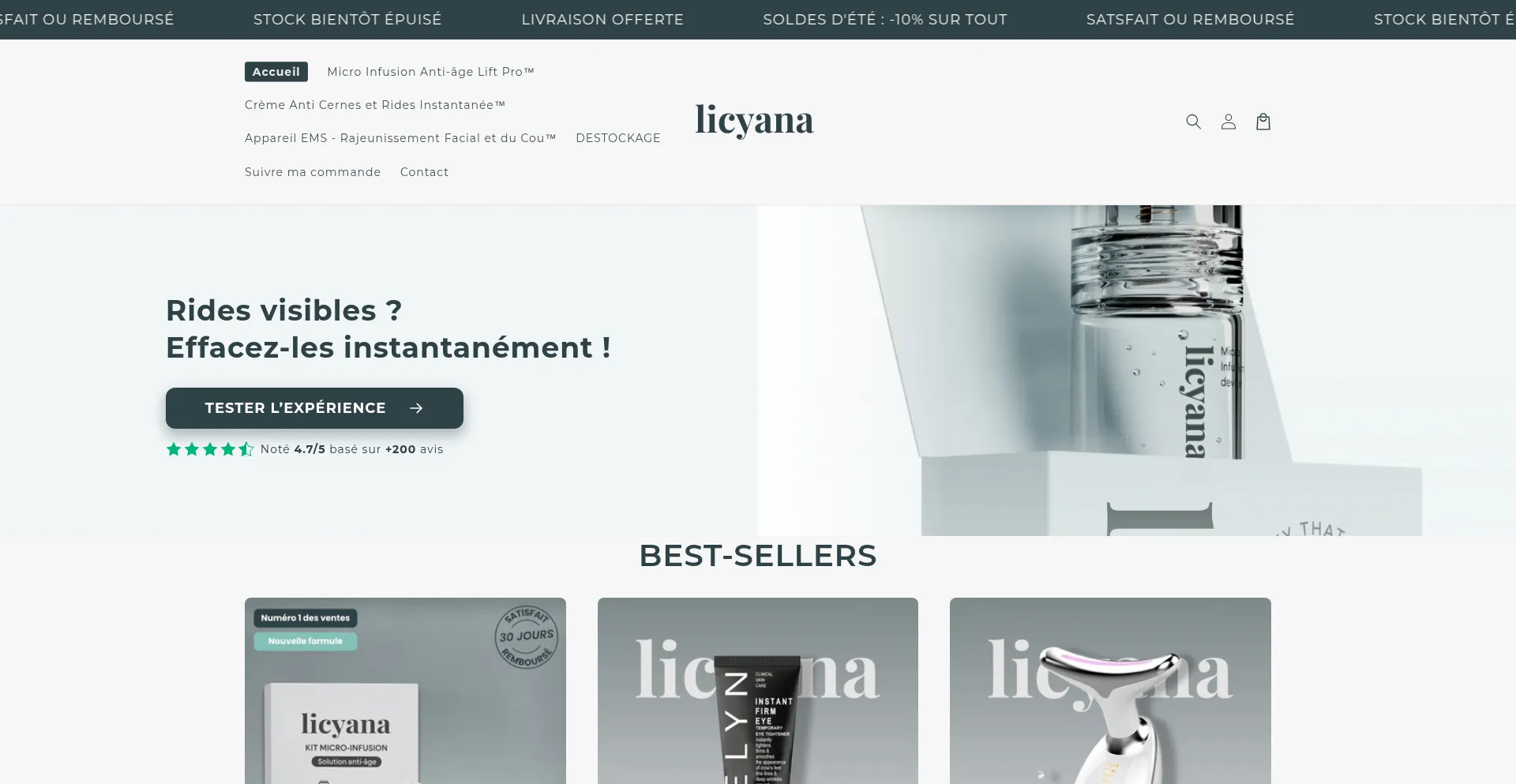 Website screenshot of Licyana.com