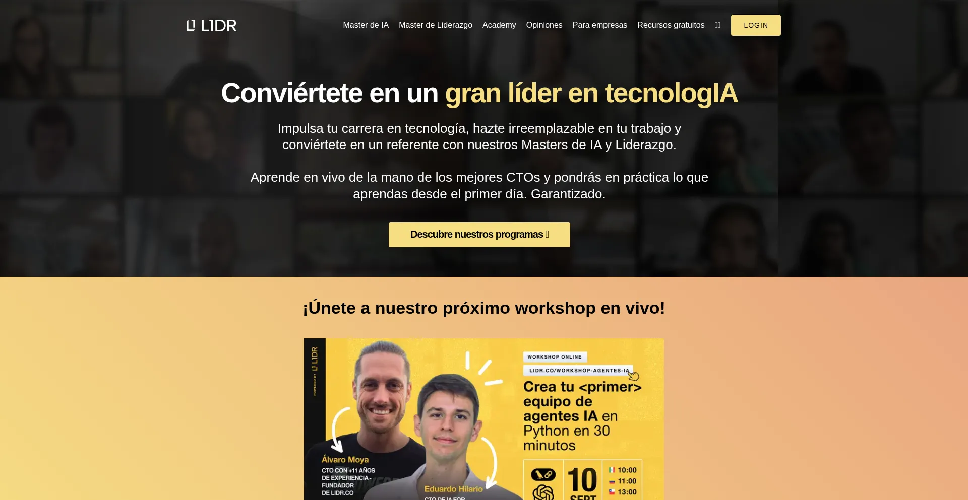 Website screenshot of Lidr.co