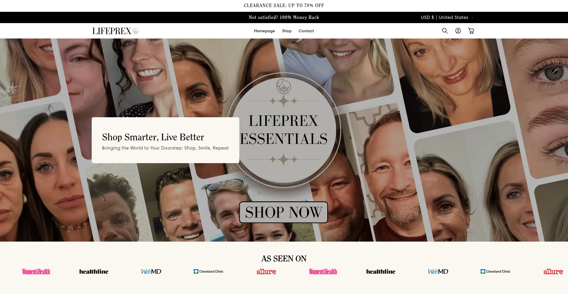 Website screenshot of Lifeprex.com