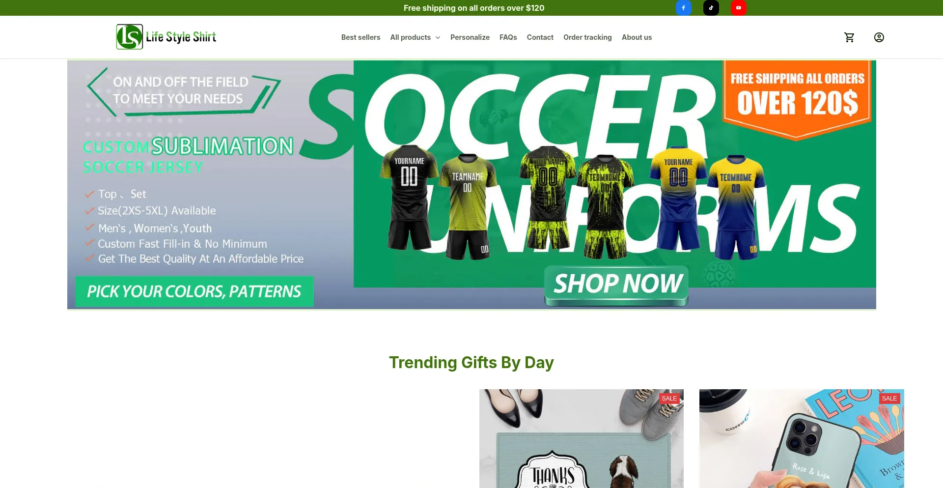 Website screenshot of Lifestyleshirt.com