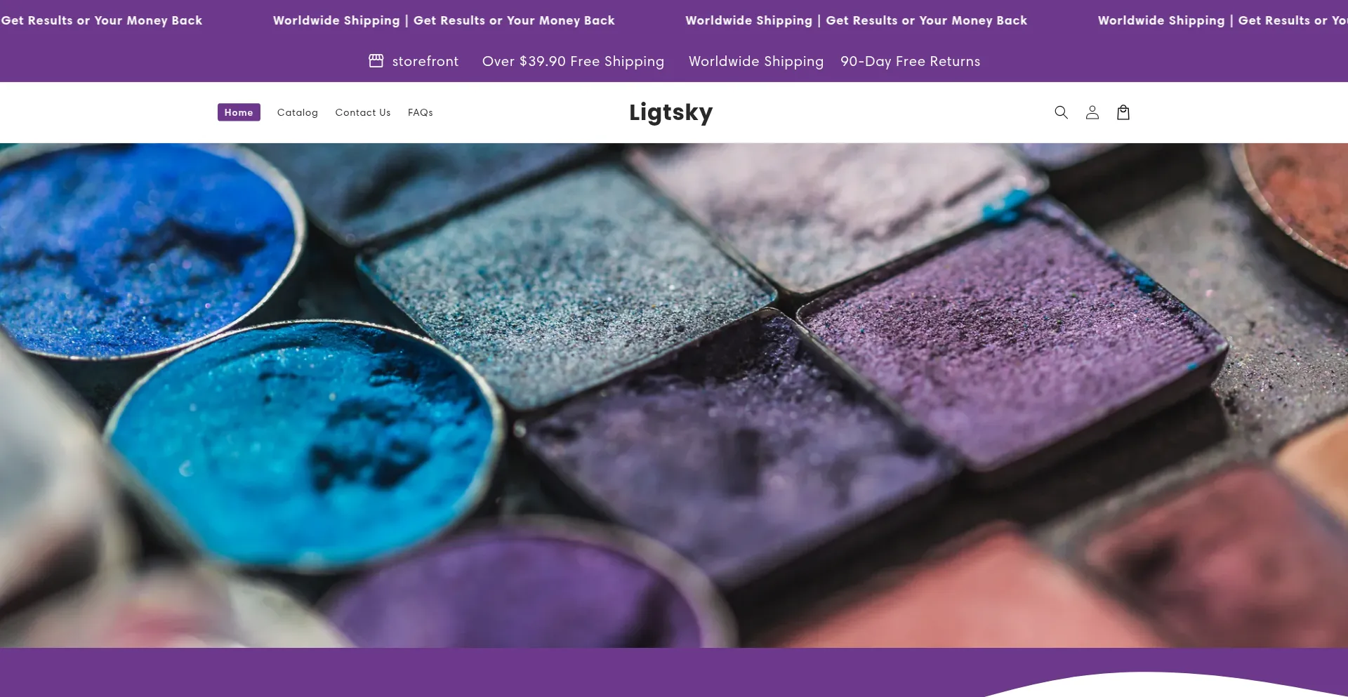 Website screenshot of Ligtsky.com