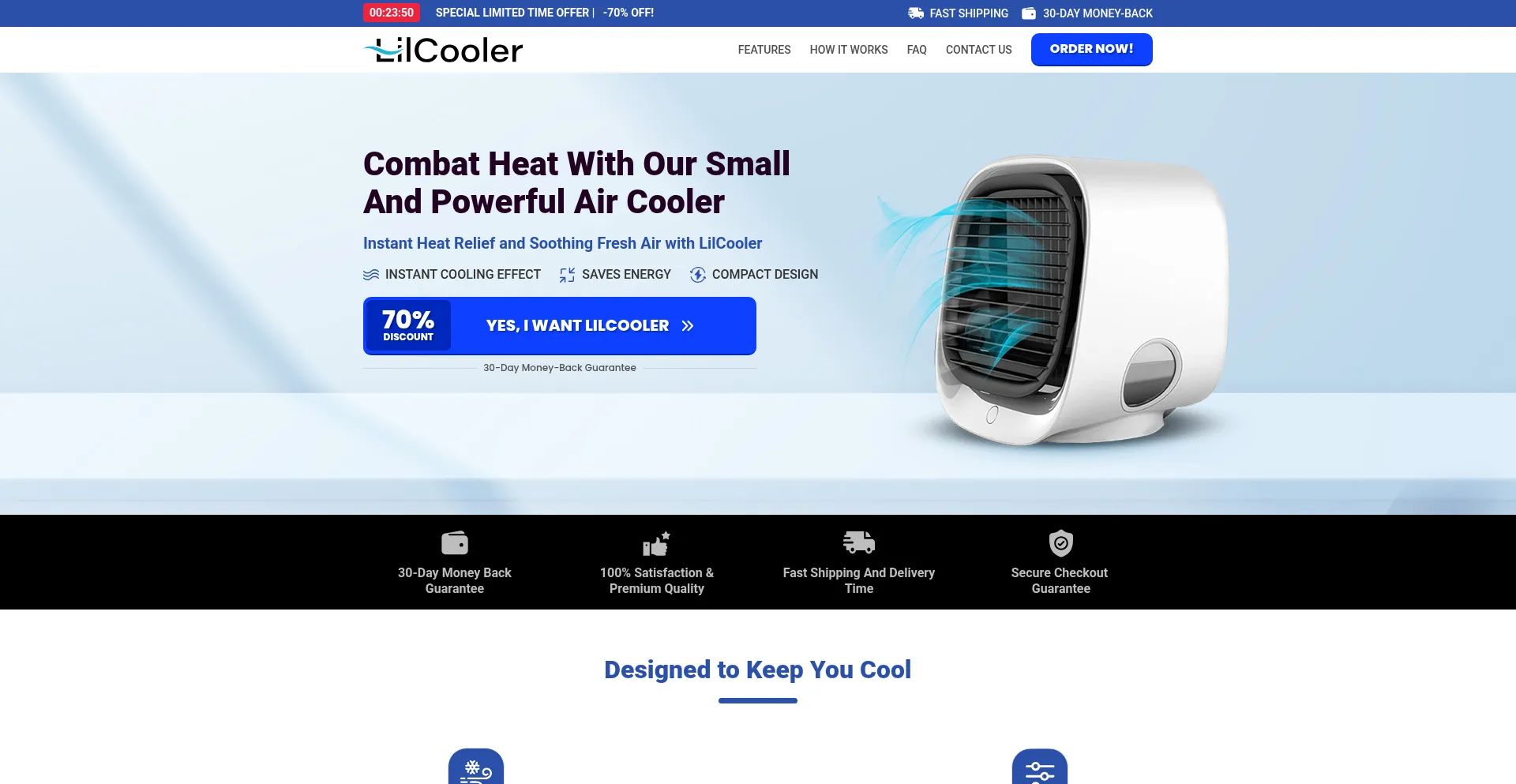 Website screenshot of Lilcooler.com