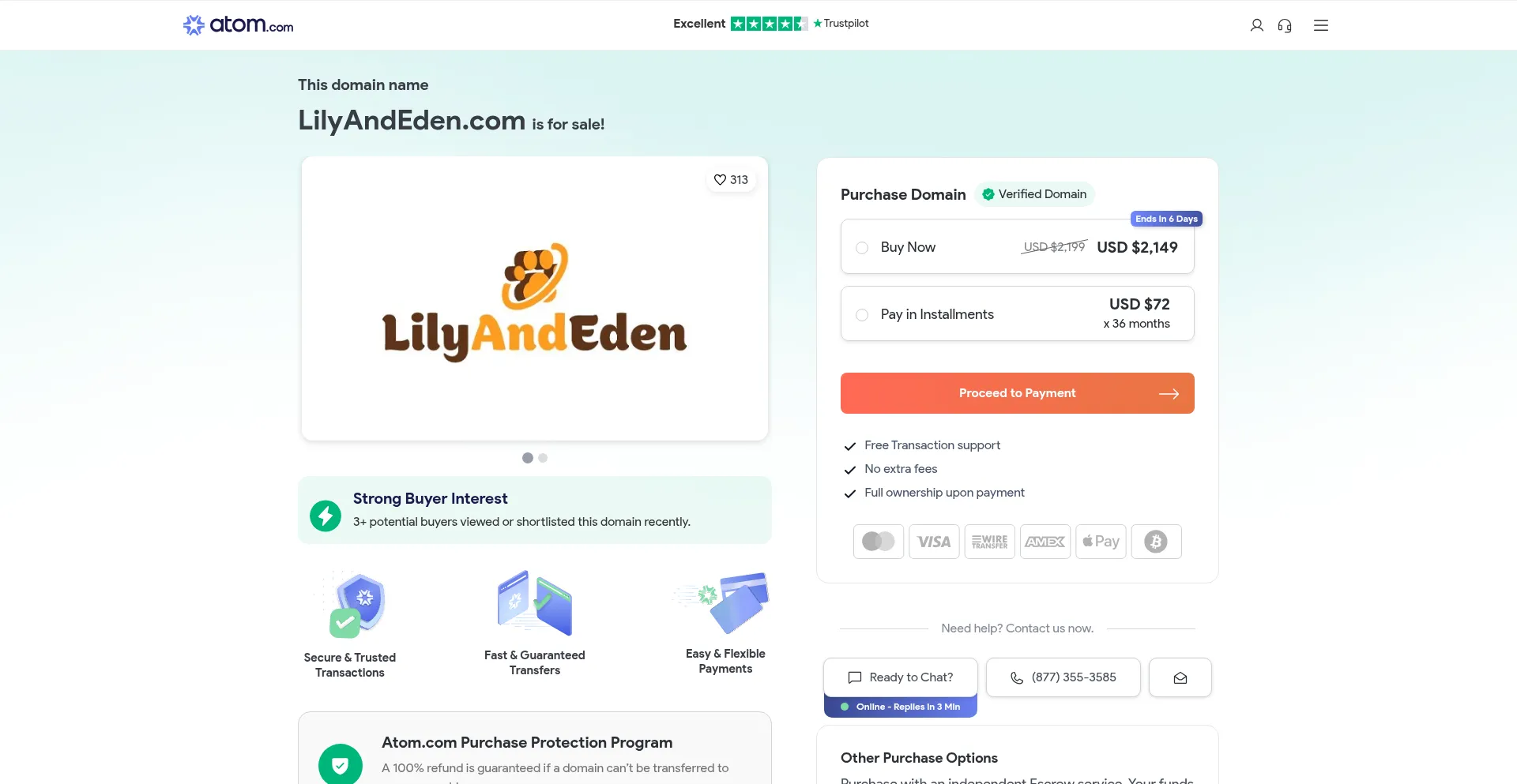 Website screenshot of Lilyandeden.com