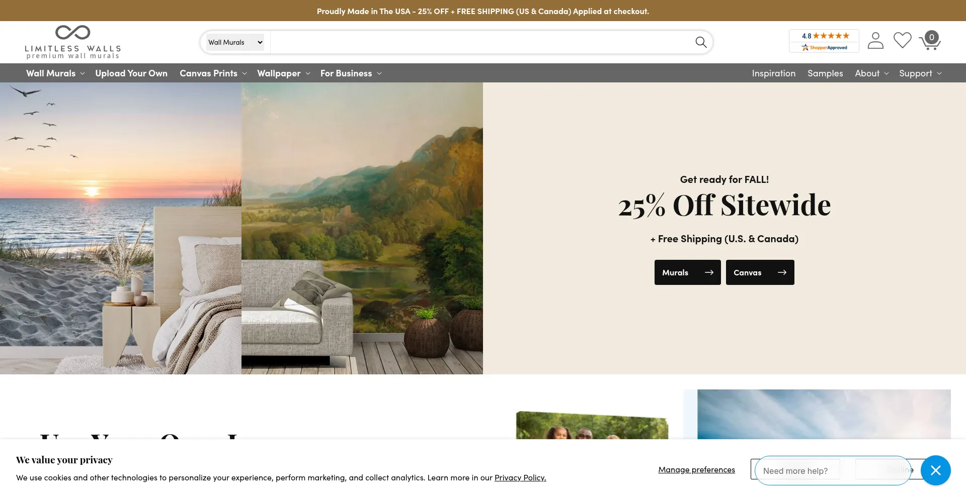 Limitlesswalls.com Screenshot