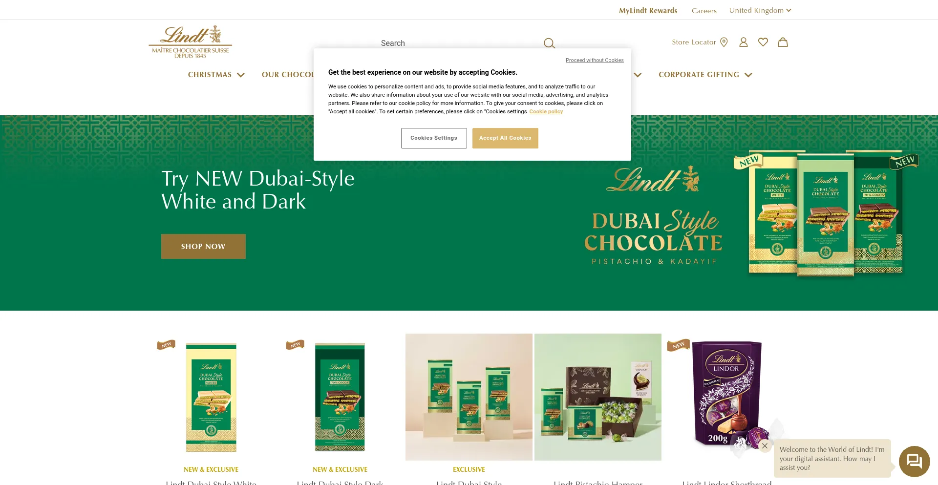 Lindt.co.uk Screenshot