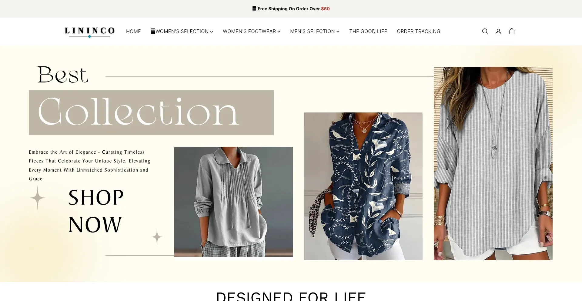Website screenshot of Lininco.com