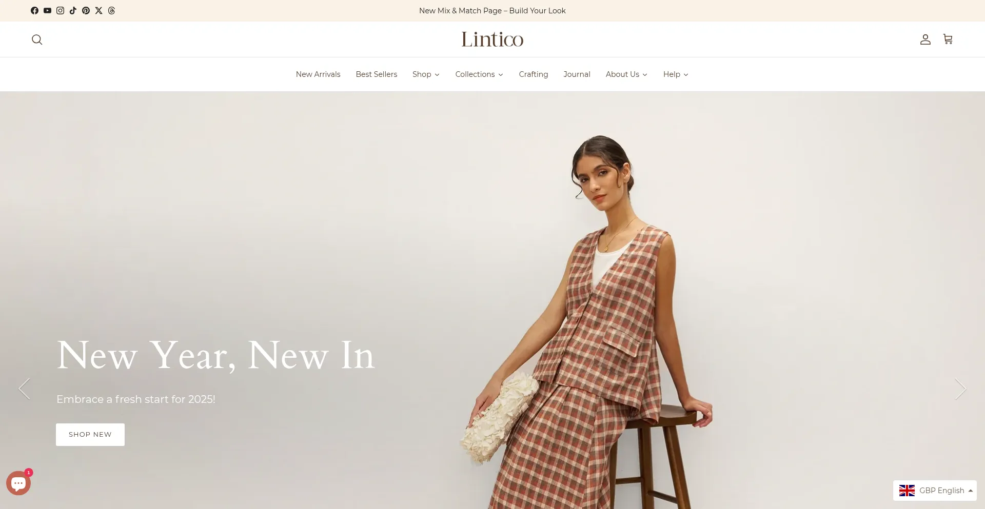 Website screenshot of Linticoshop.uk