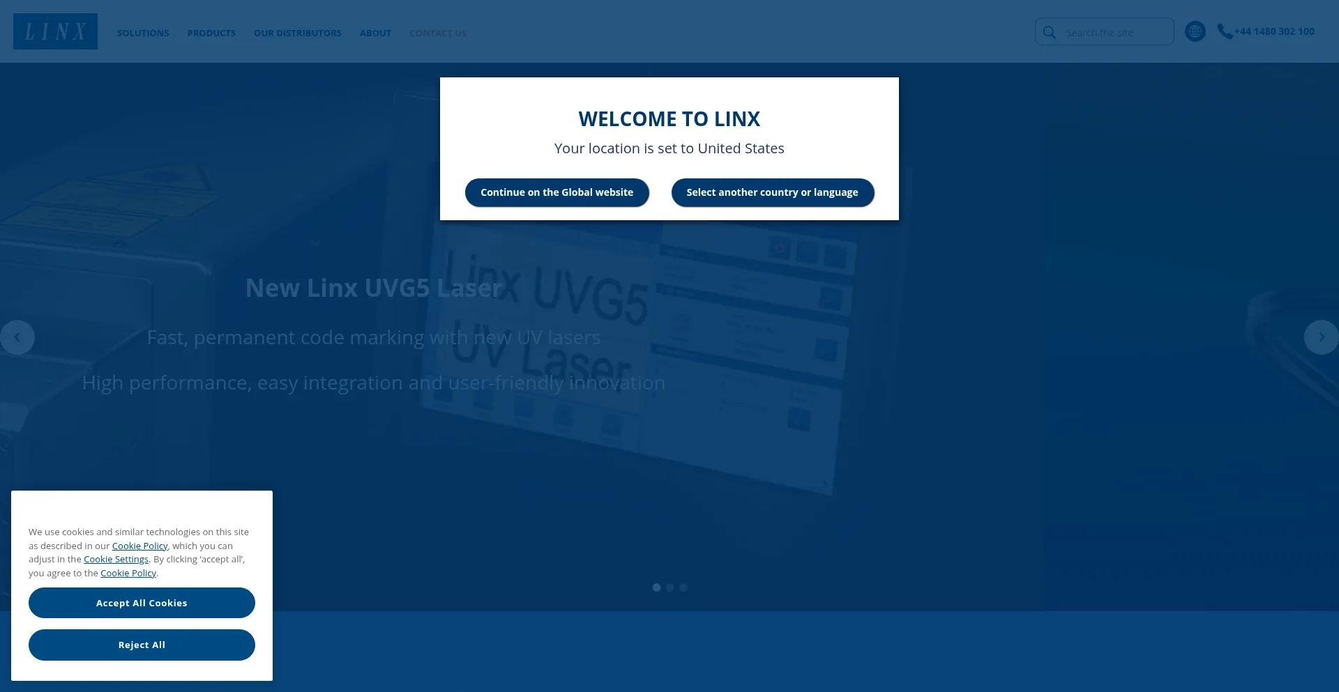 Website screenshot of Linxglobal.com