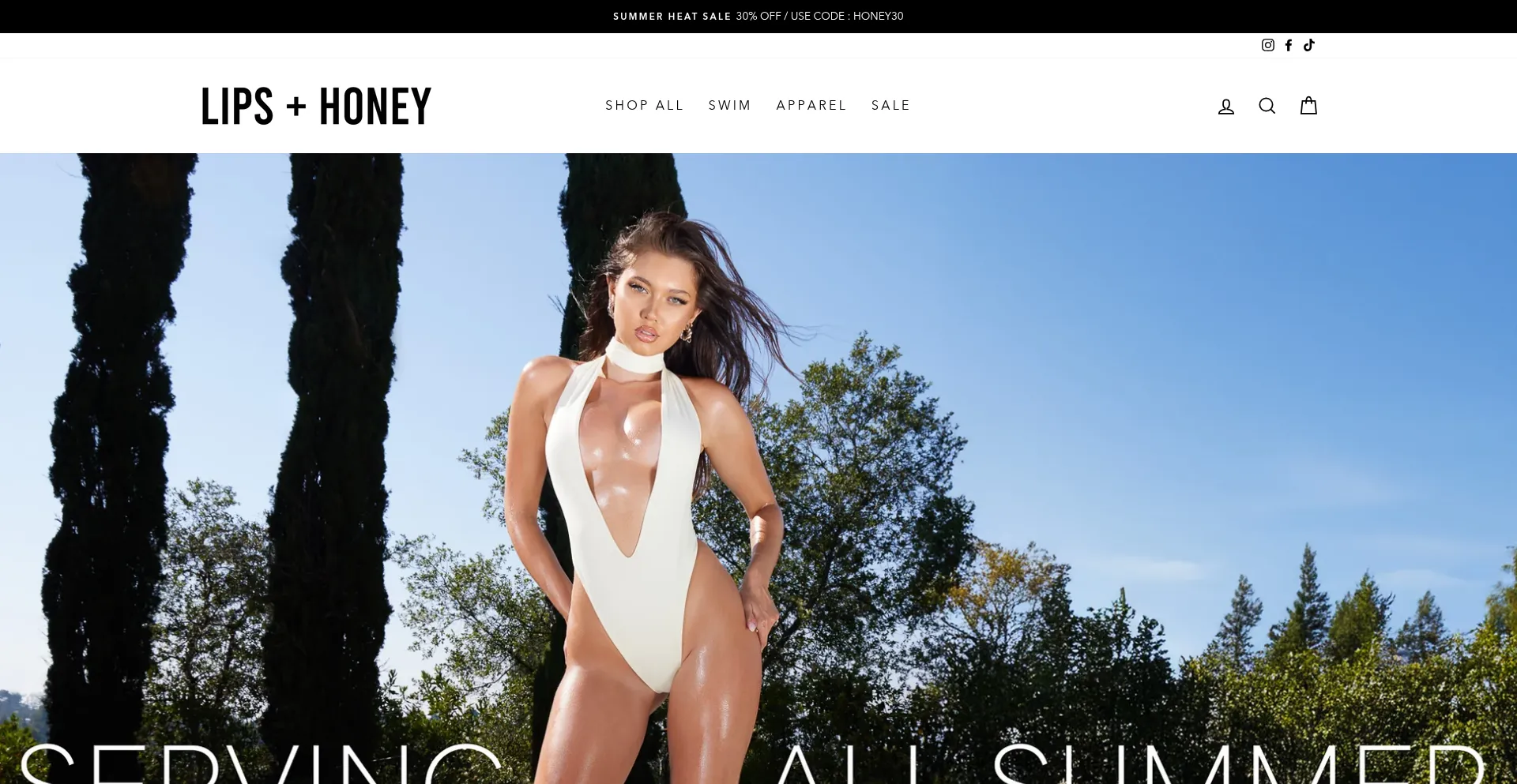 Website screenshot of Lipsandhoney.com