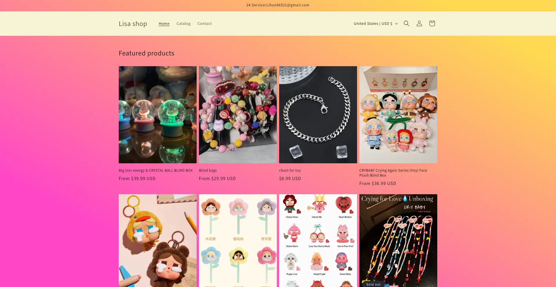 Website screenshot of Lisashop.top