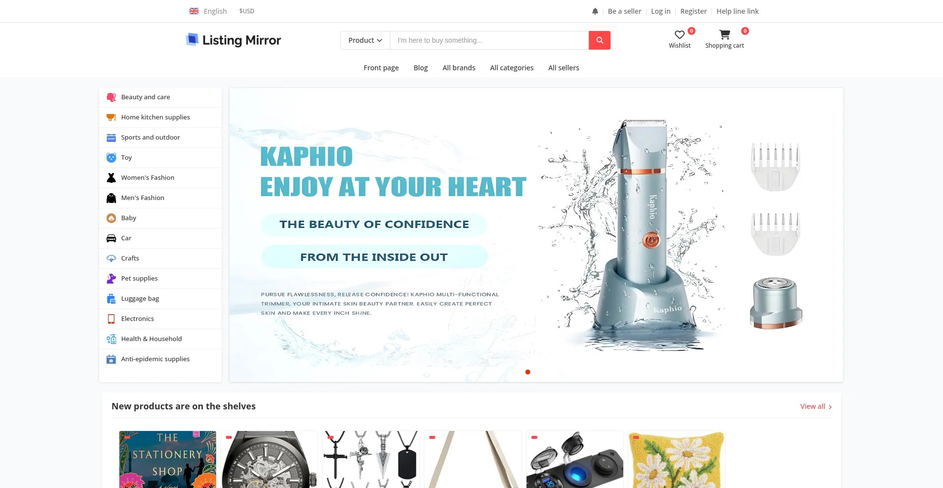 Website screenshot of Listingmirror.shop