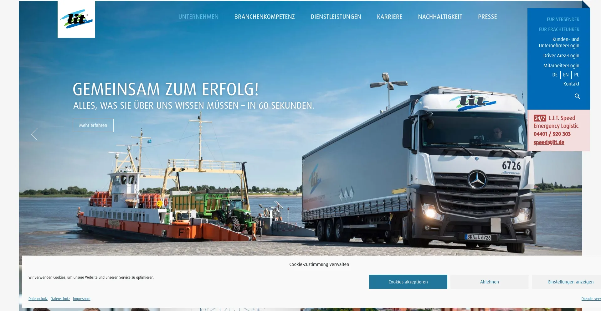 Website screenshot of Lit.de