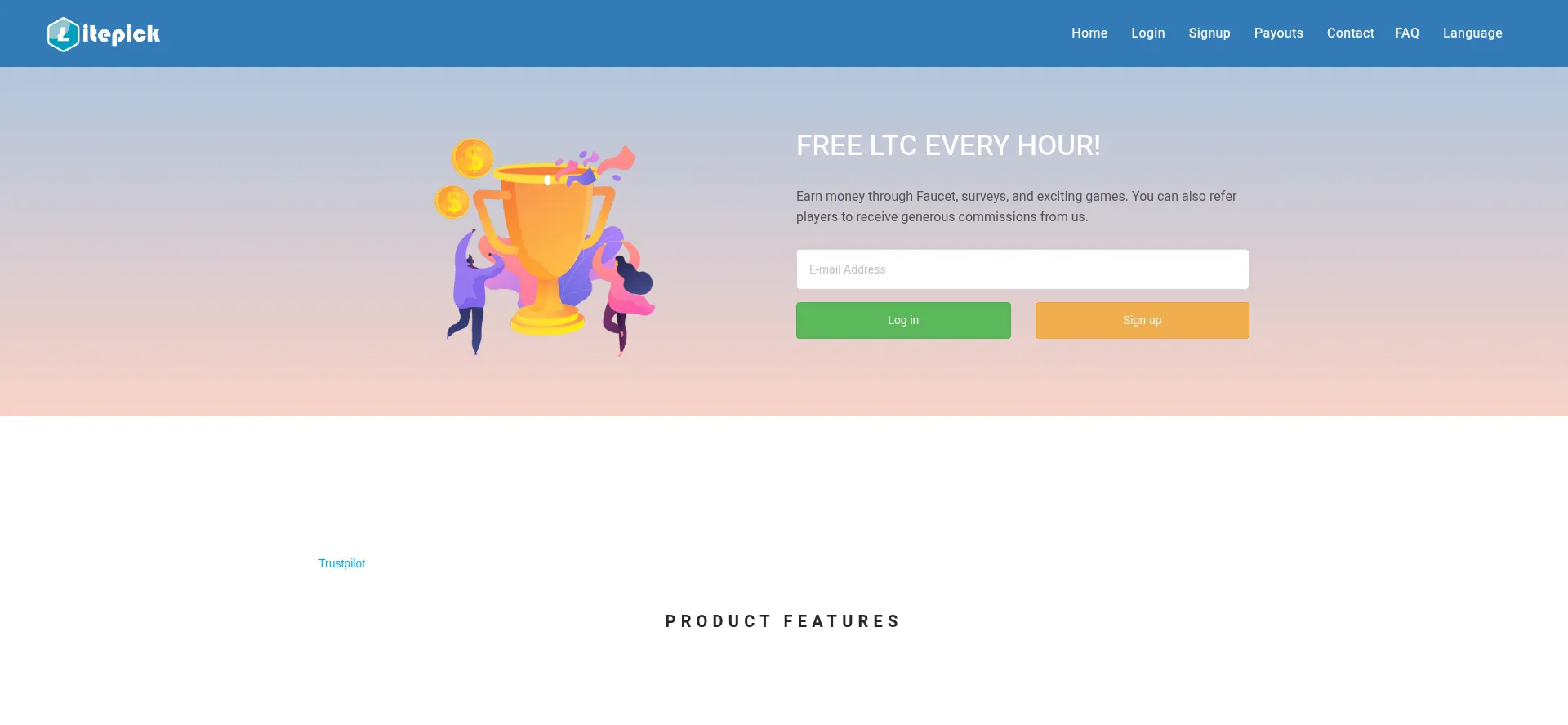 Website screenshot of Litepick.io