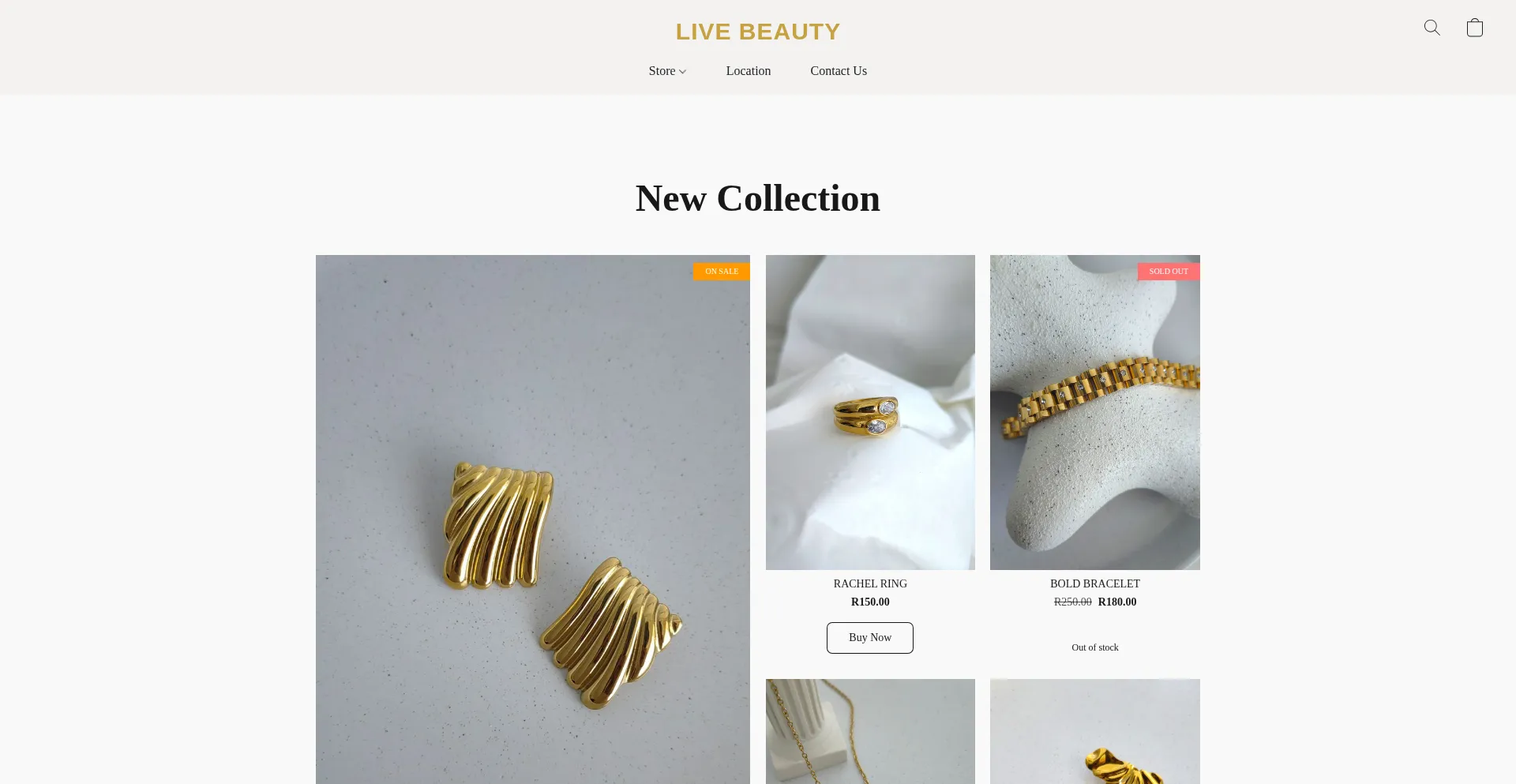 Website screenshot of Livebeautyza.com