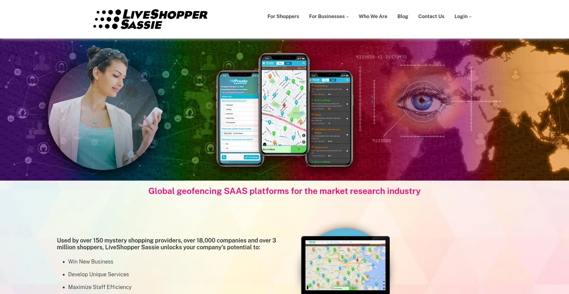 Website screenshot of Liveshopper.com