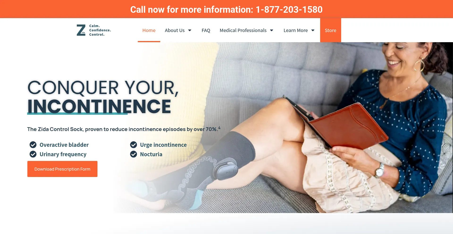 Website screenshot of Livezida.com