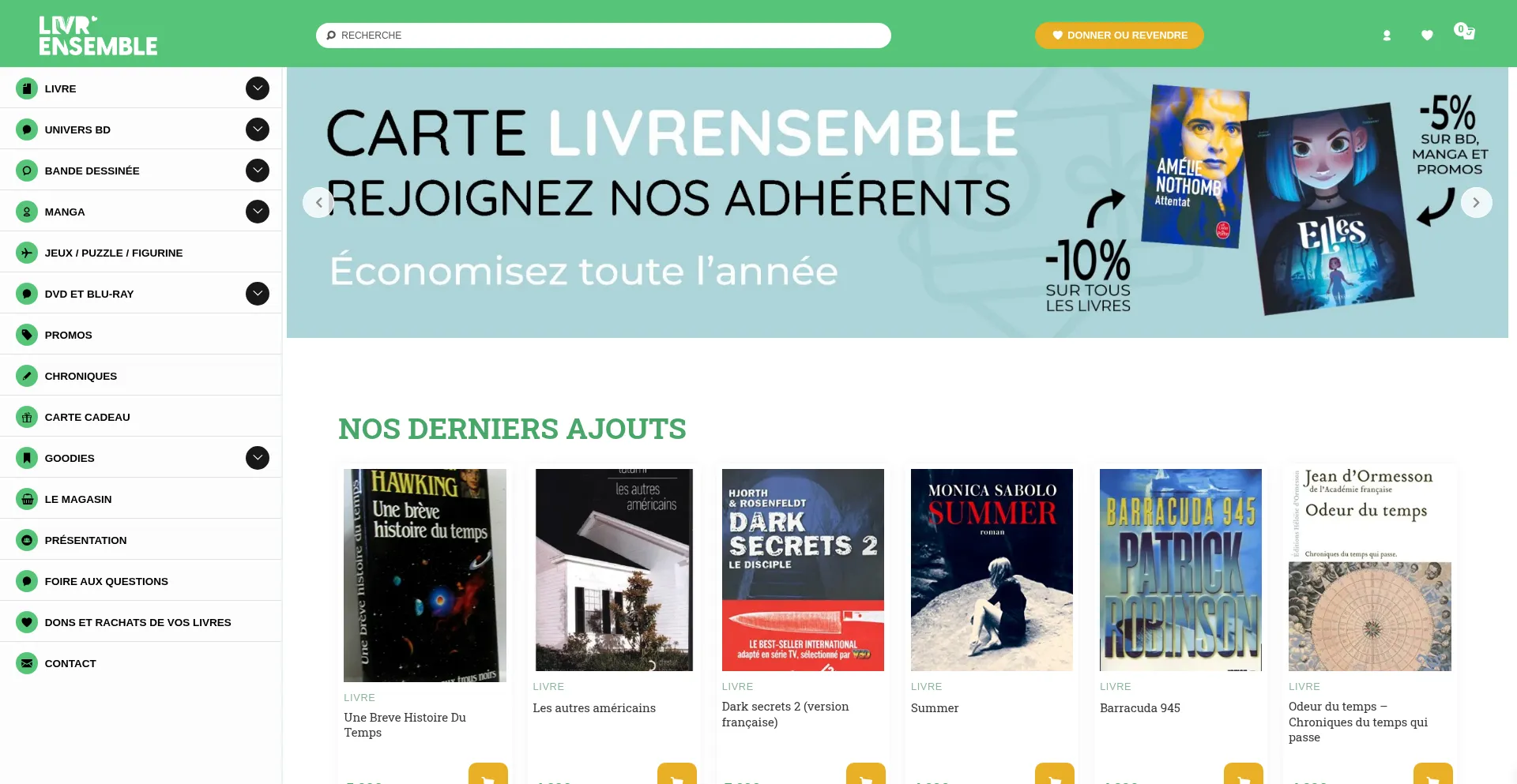 Website screenshot of Livrensemble.be