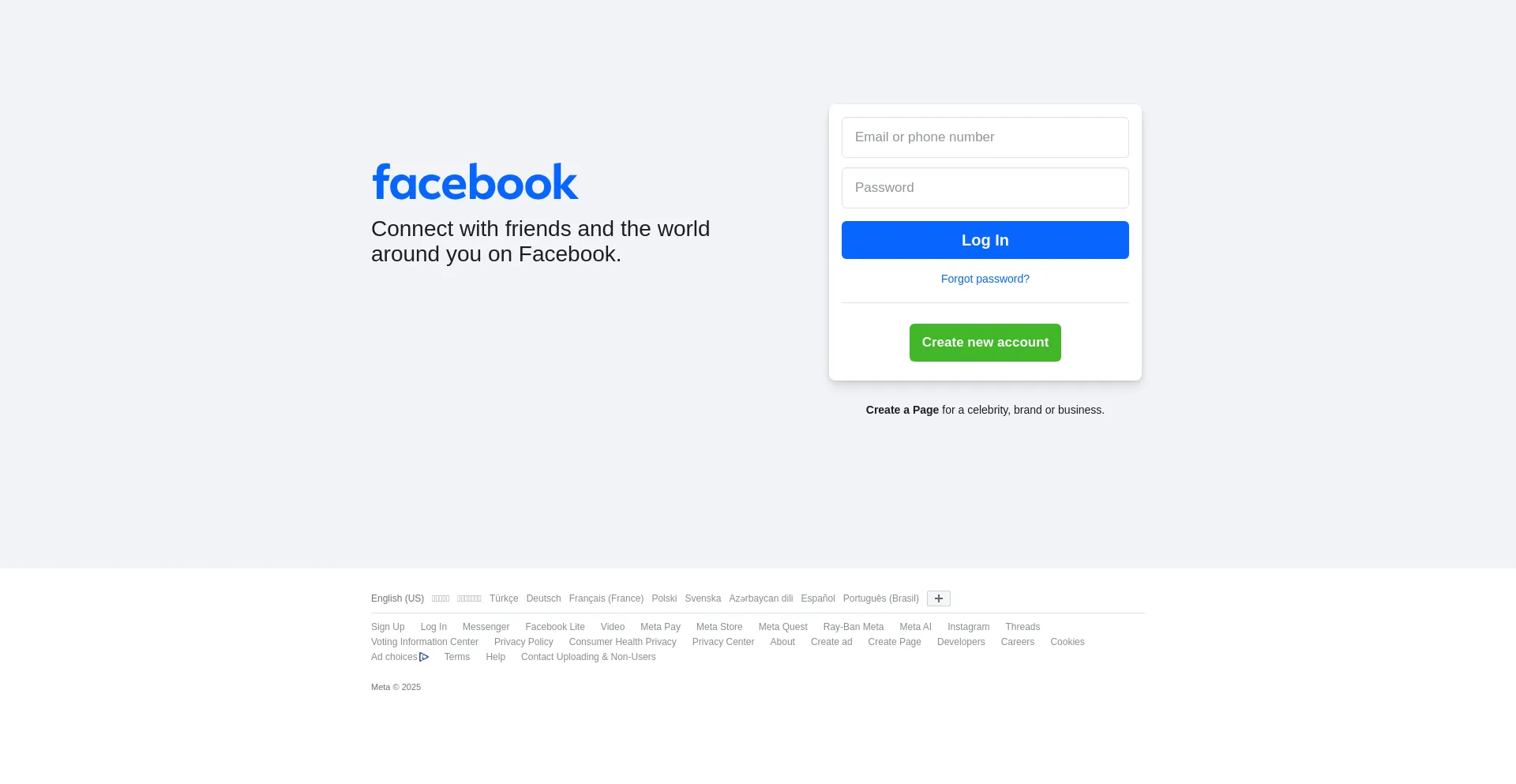 Website screenshot of Lm.facebook.com