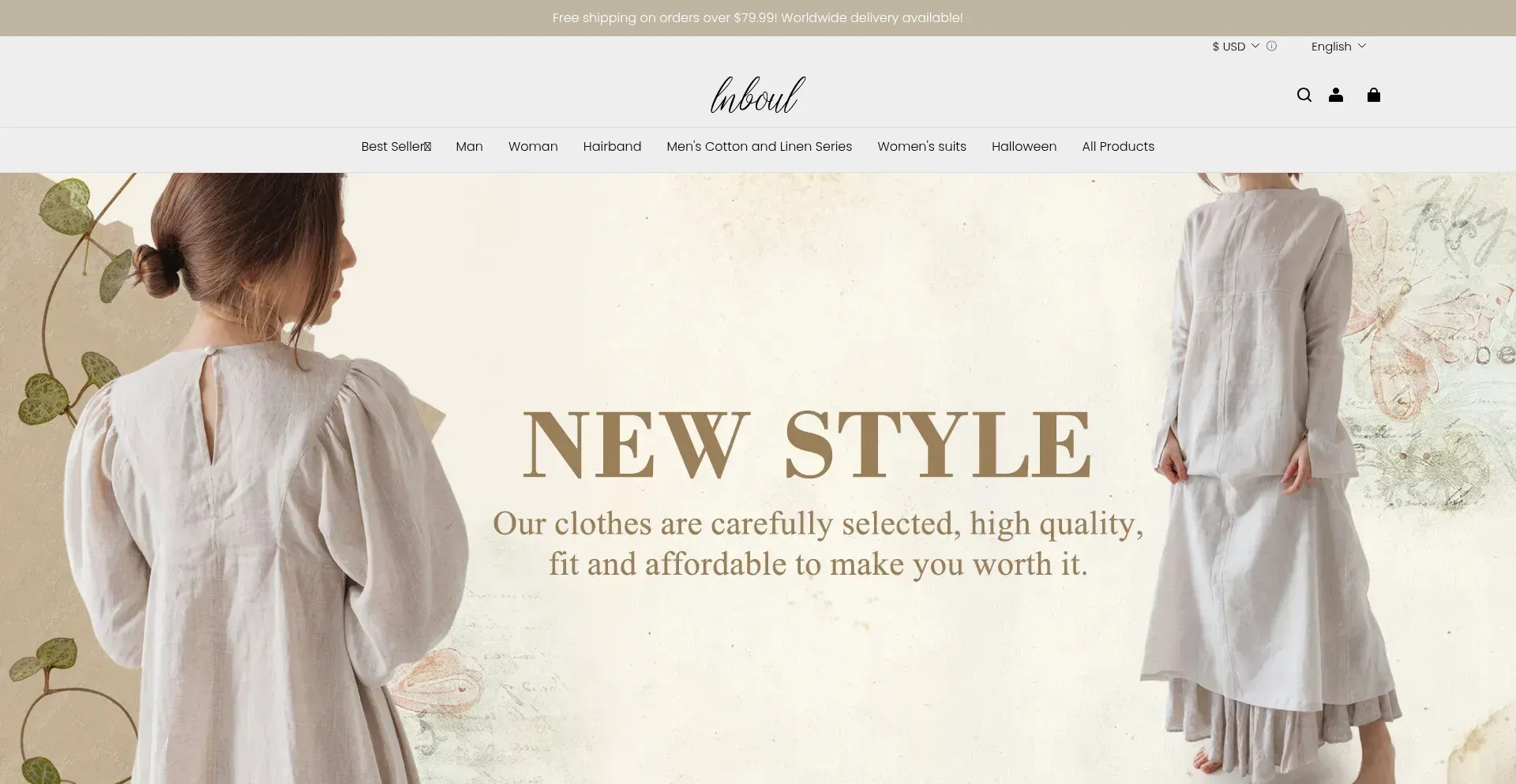 Website screenshot of Lnboul.com