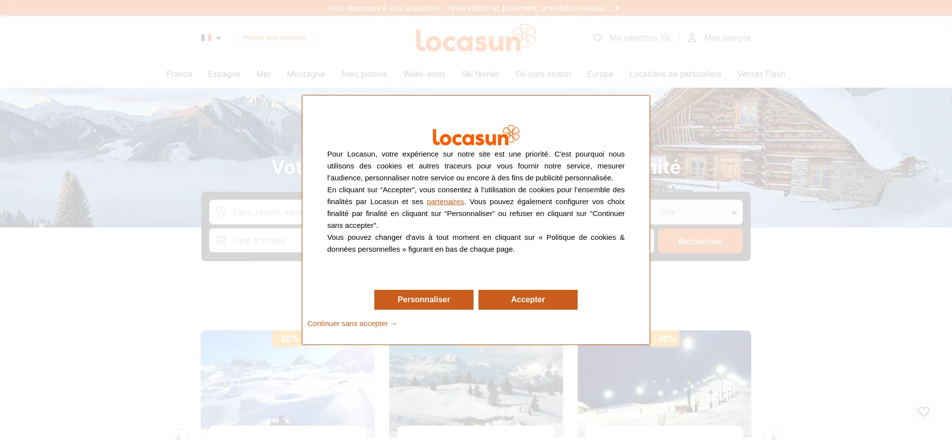 Website screenshot of Locasun.fr