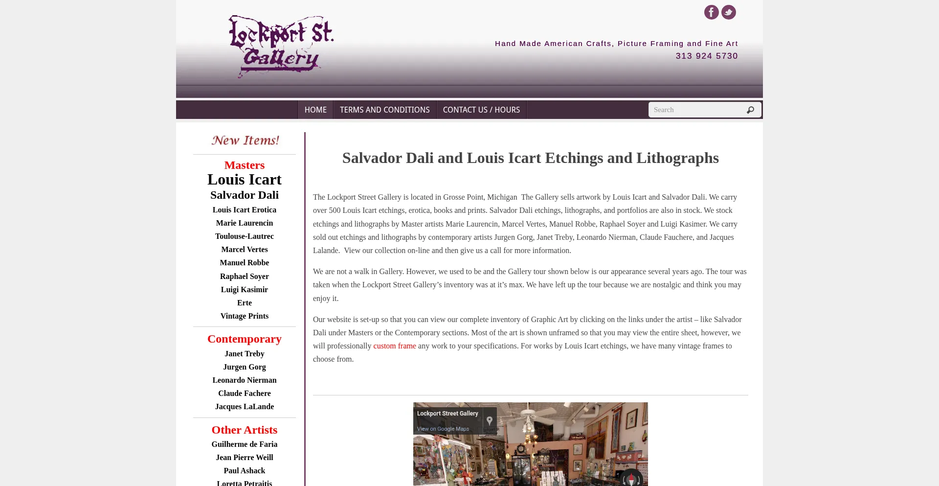 Website screenshot of Lockportstreetgallery.com