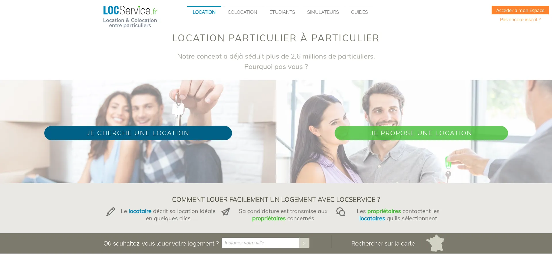 Website screenshot of Locservice.fr