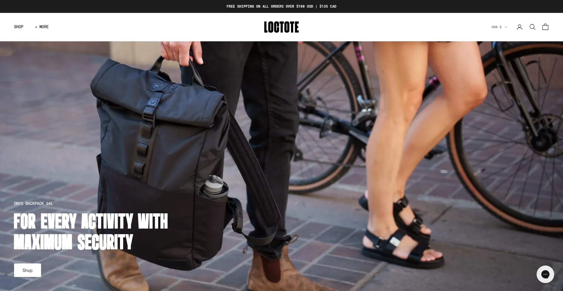 Website screenshot of Loctote.com