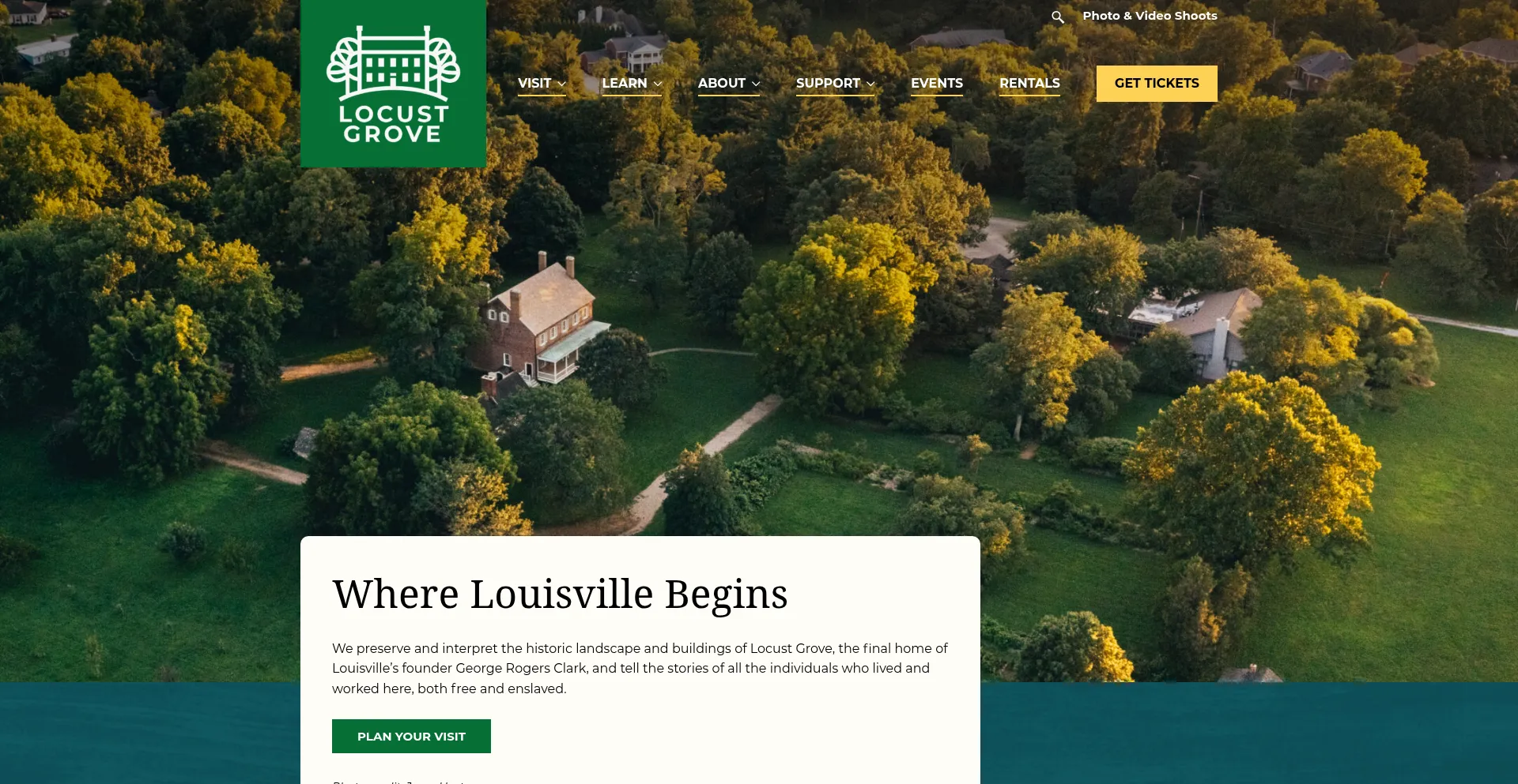 Website screenshot of Locustgrove.org