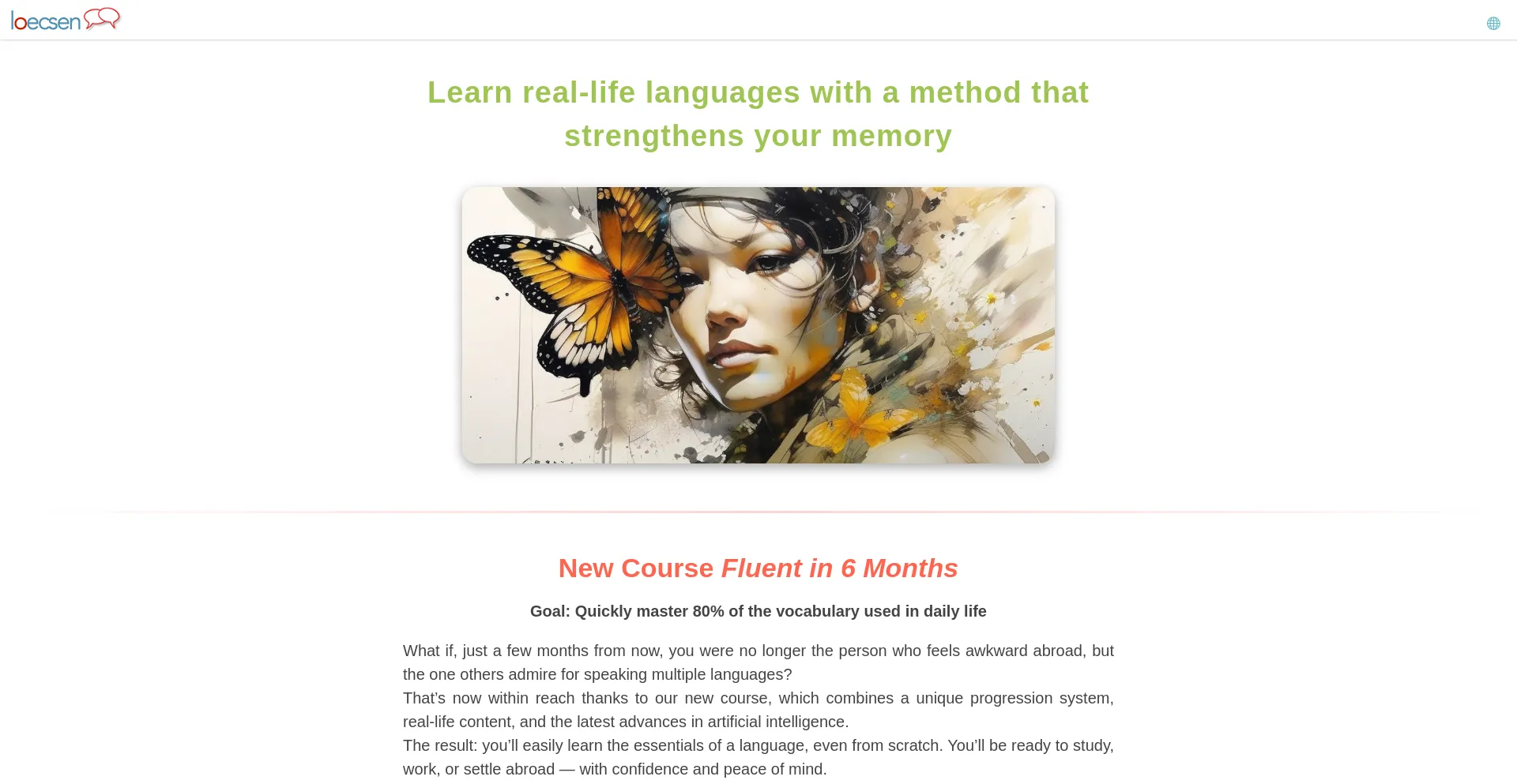 Website screenshot of Loecsen.com