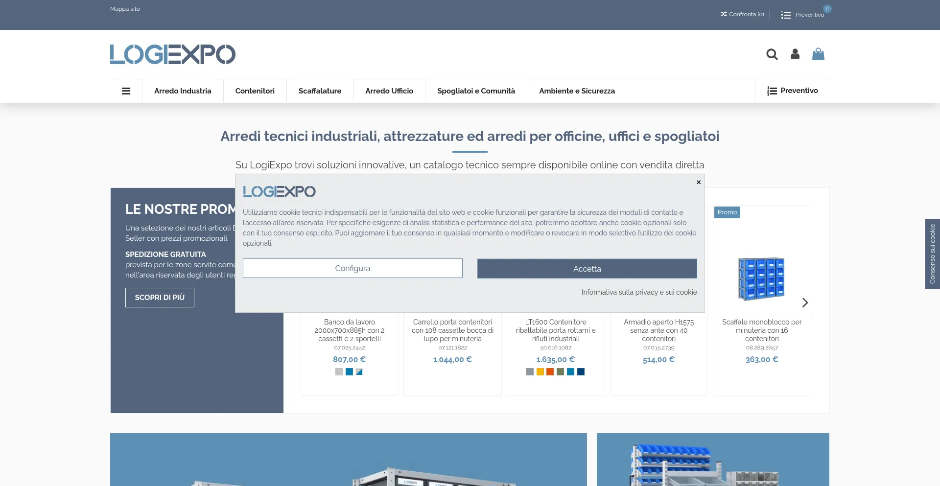 Website screenshot of Logiexpo.it