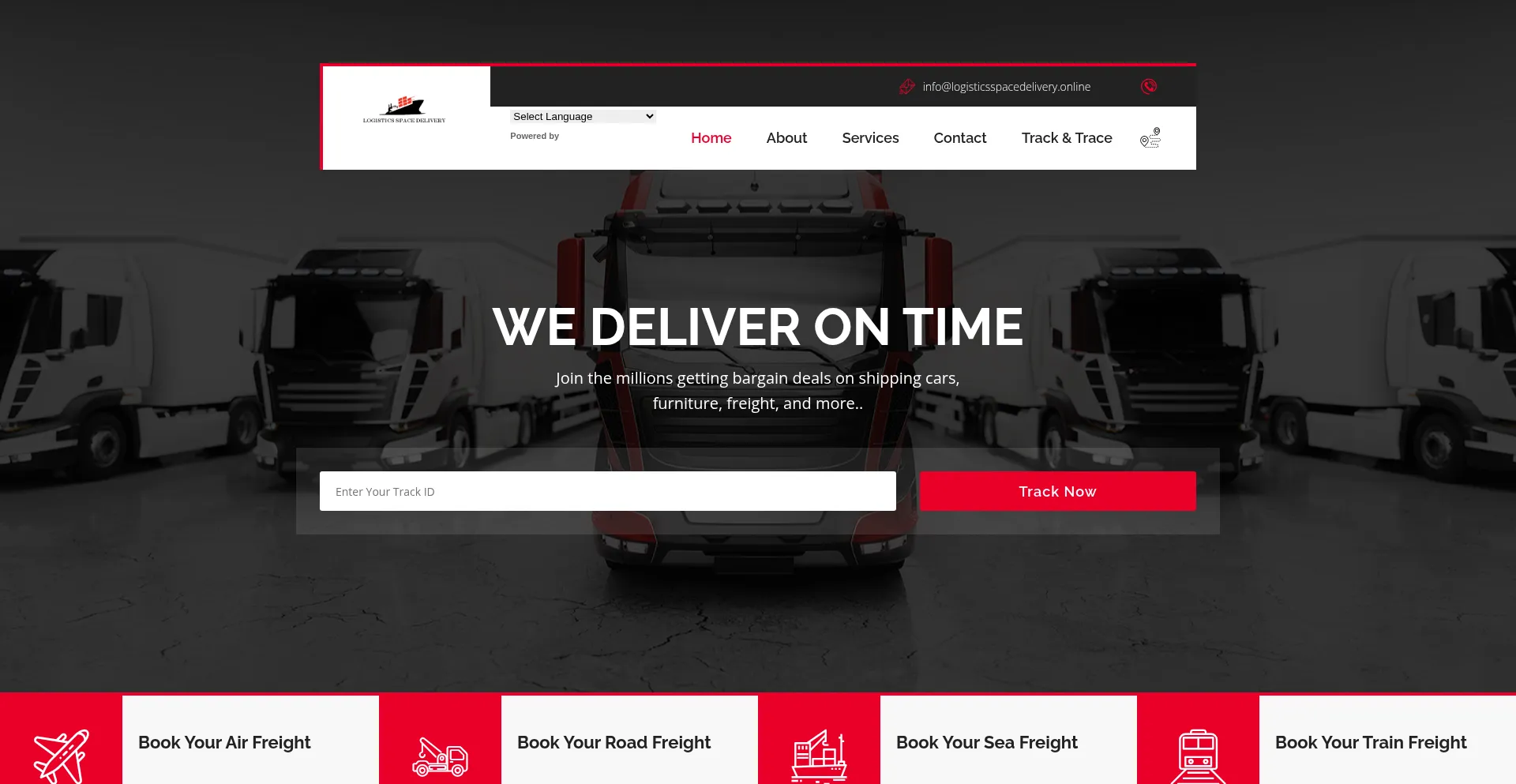 Website screenshot of Logisticsspacedelivery.com