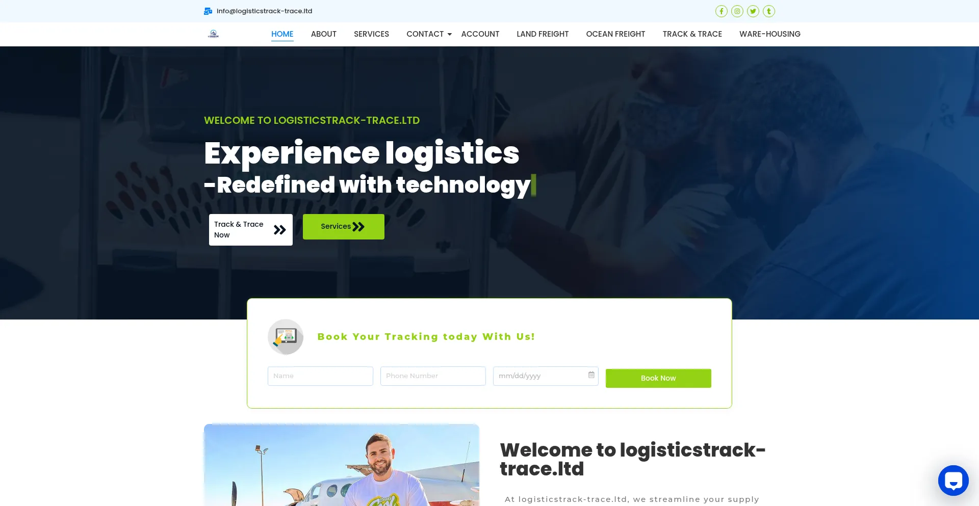 Website screenshot of Logisticstrack-trace.ltd