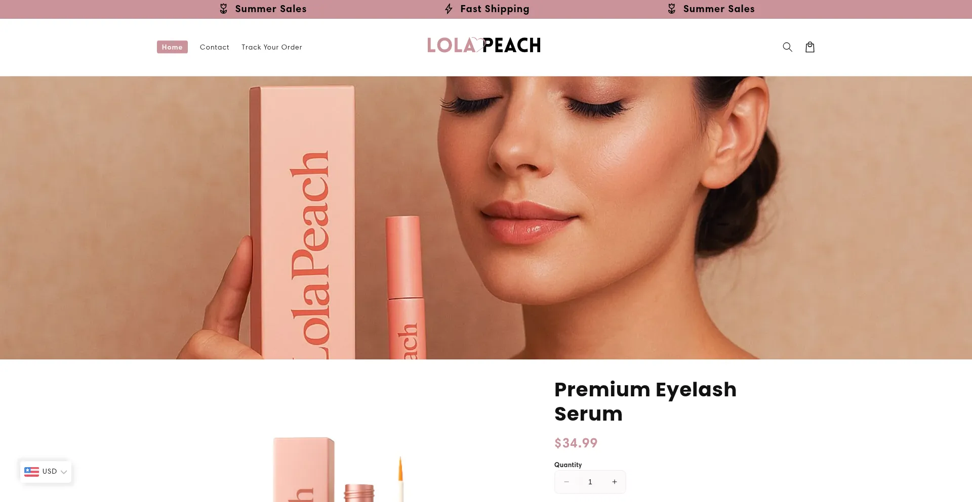 Website screenshot of Lolapeach.com