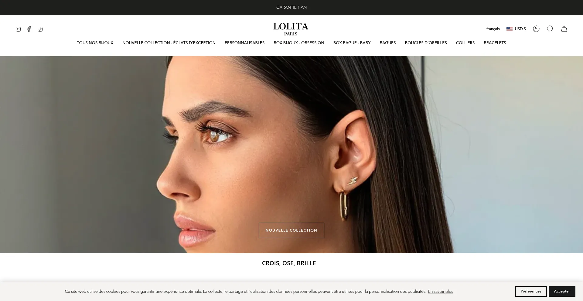 Website screenshot of Lolita-paris.com