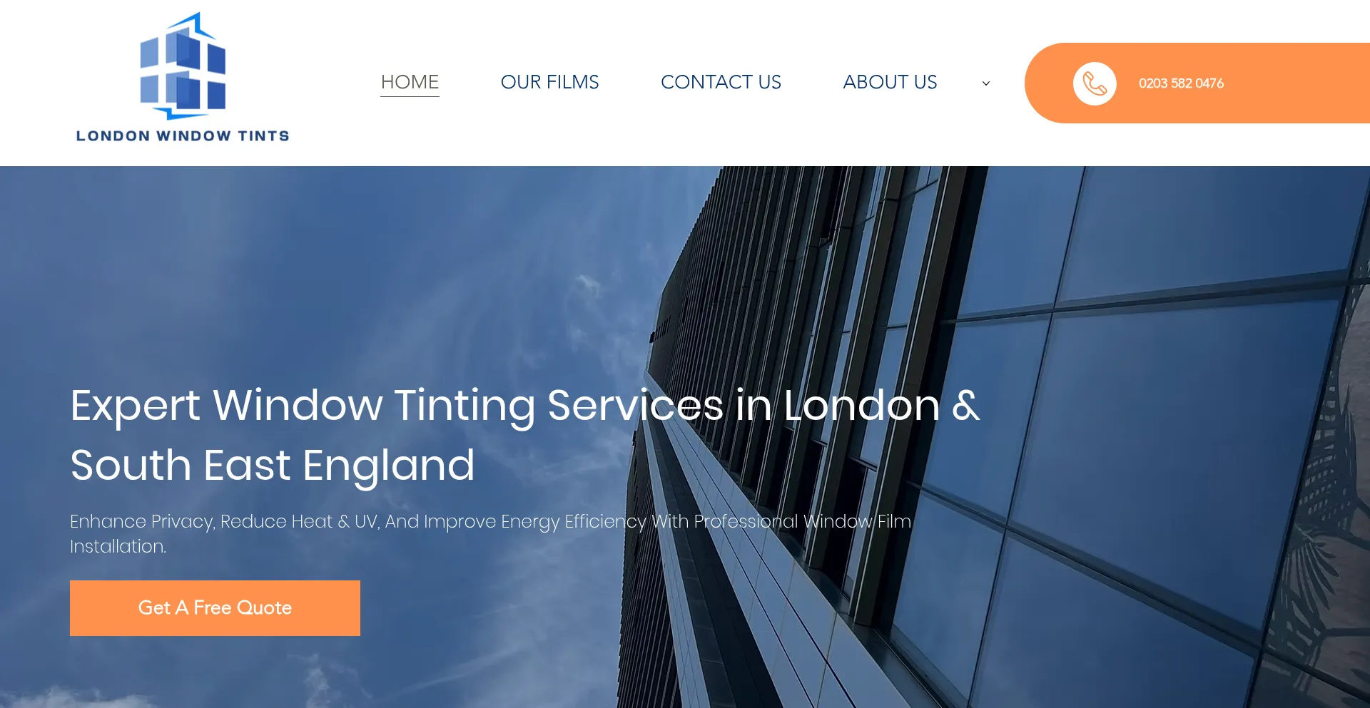 Website screenshot of Londonwindowtints.com