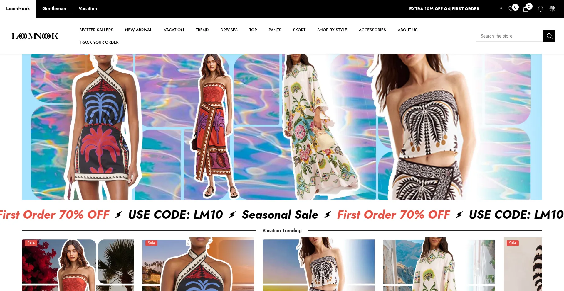 Website screenshot of Loomnook.com