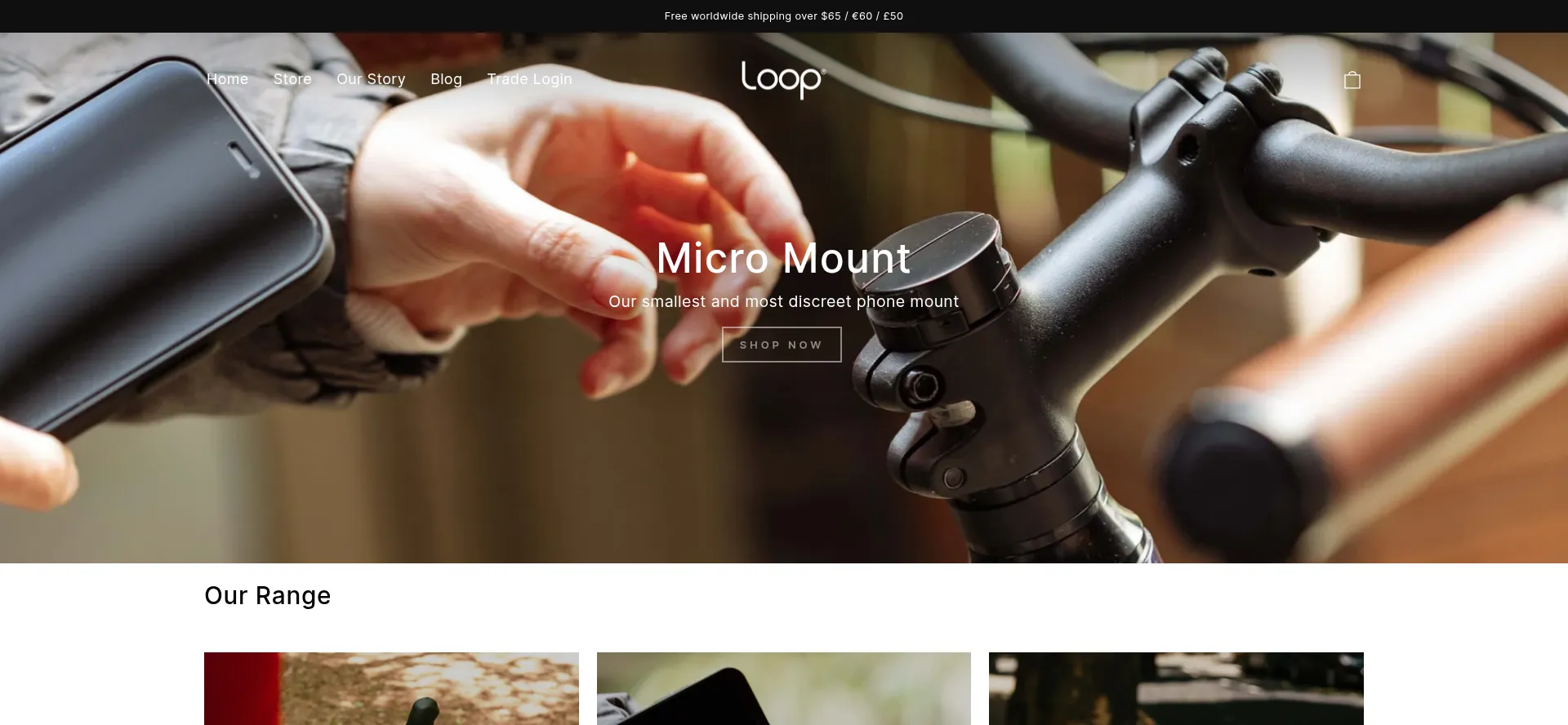 Website screenshot of Loop.cc