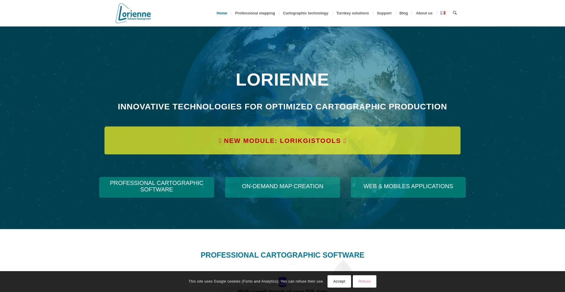 Website screenshot of Lorienne.com