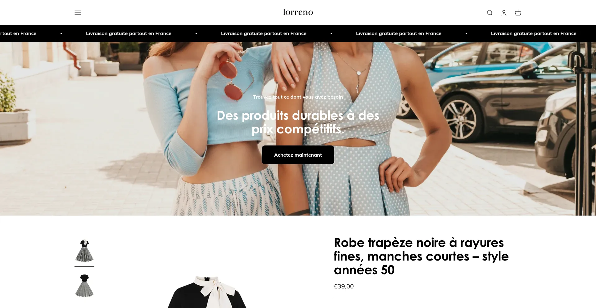 Website screenshot of Lorreno.com