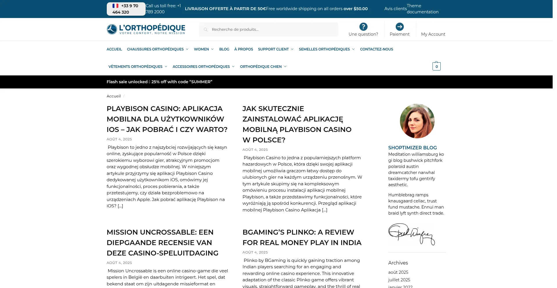 Website screenshot of Lorthopedique.com