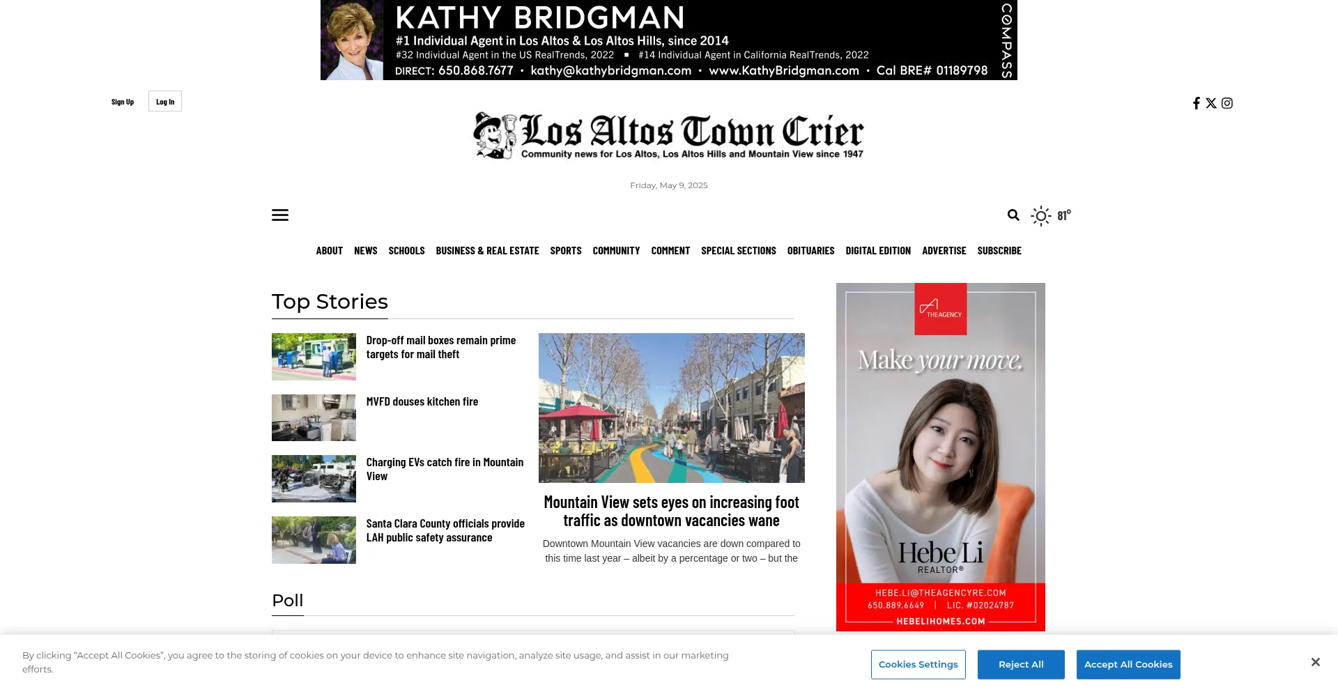 Website screenshot of Losaltosonline.com