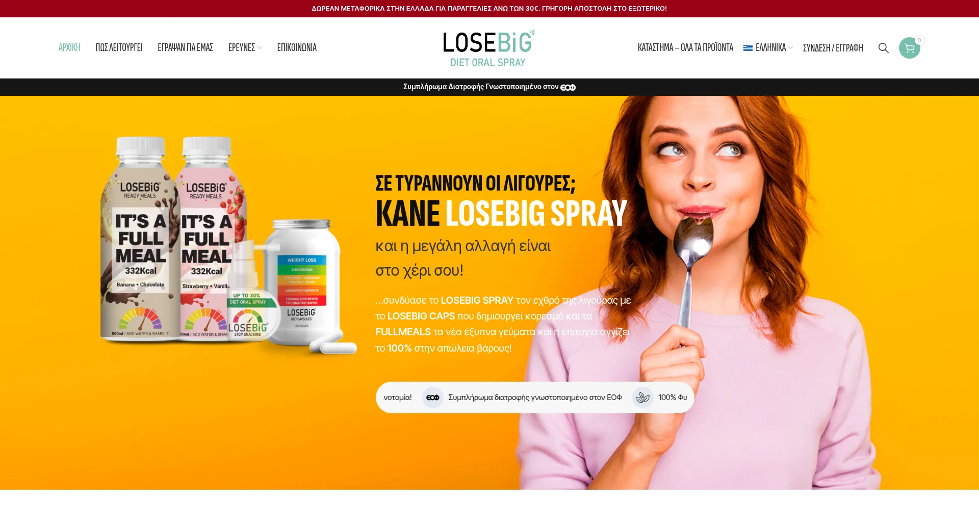 Website screenshot of Losebig.gr