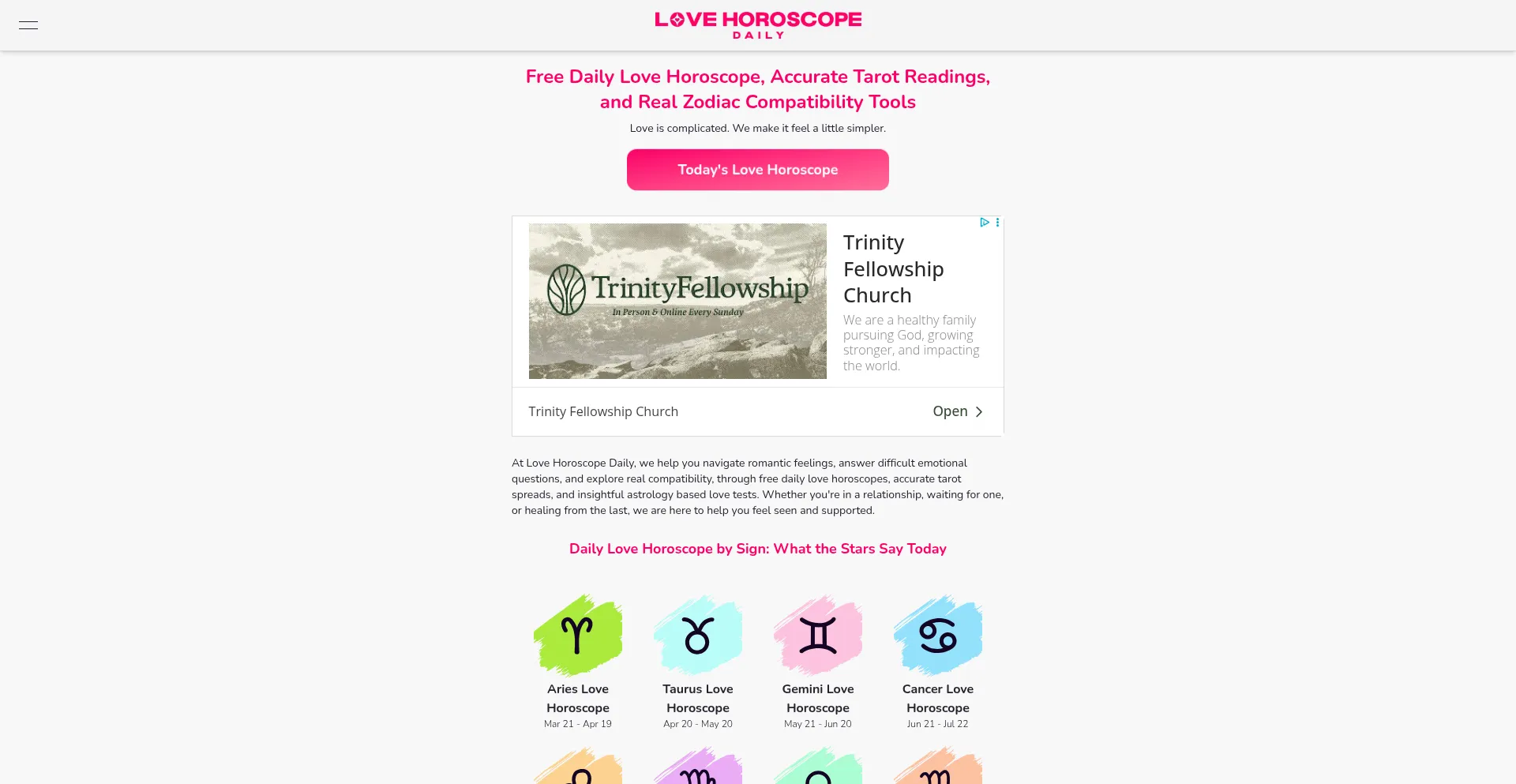 ¿És Seguro y Confiable Lovehoroscopedaily.com?