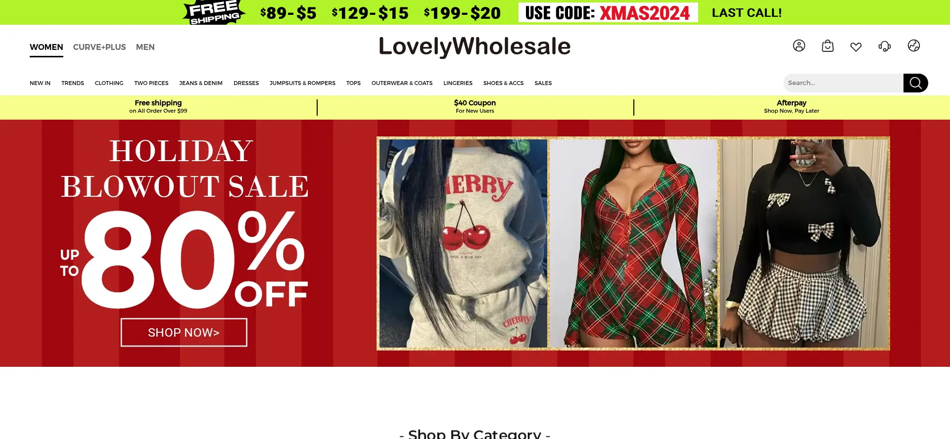 Website screenshot of Lovelywholesale.com