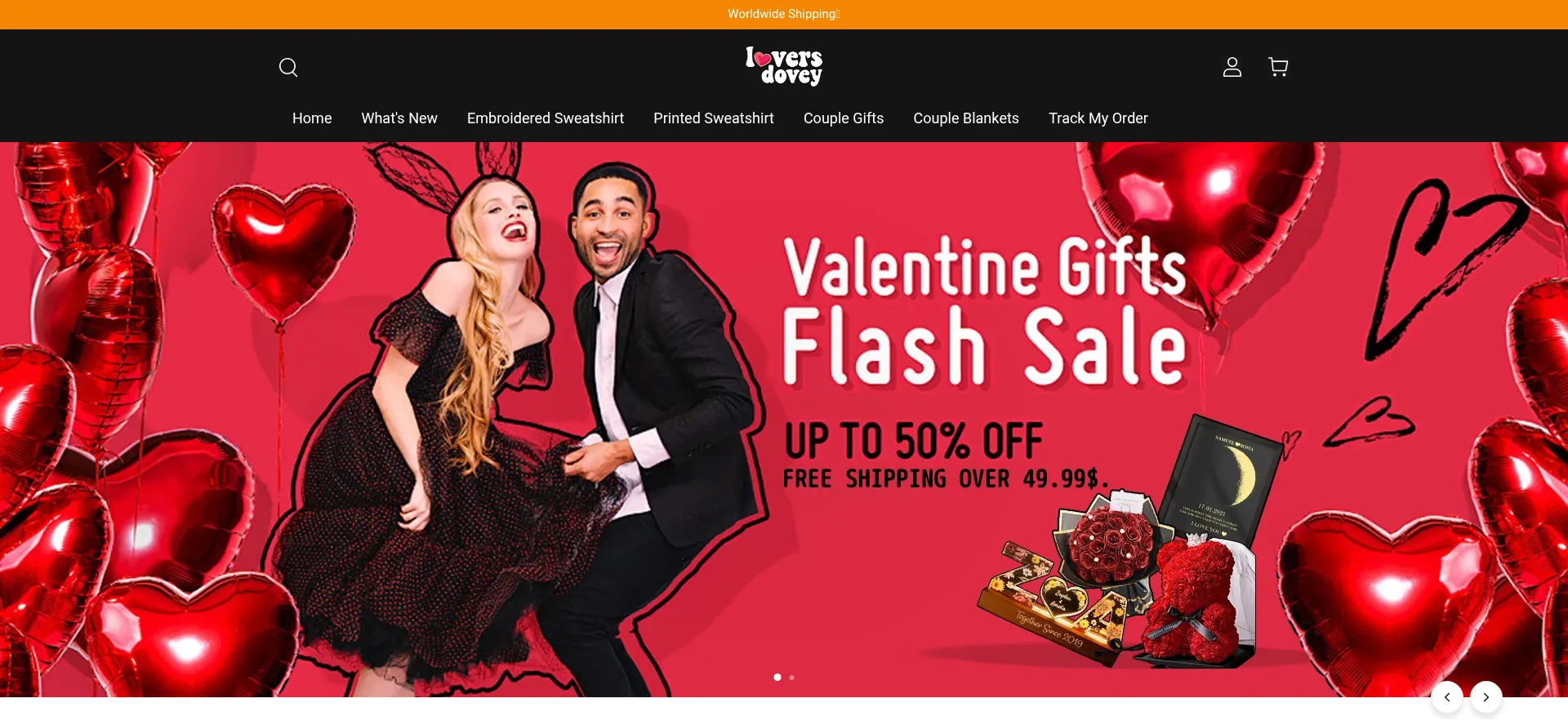 Website screenshot of Loversdovey.com