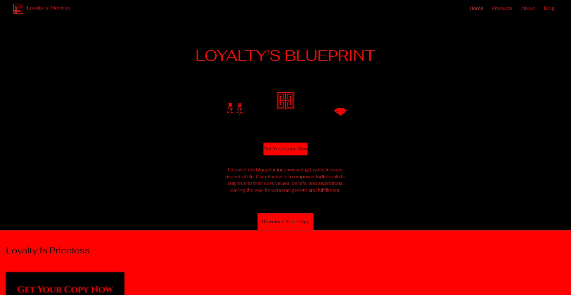 Website screenshot of Loyaltyispriceless.org