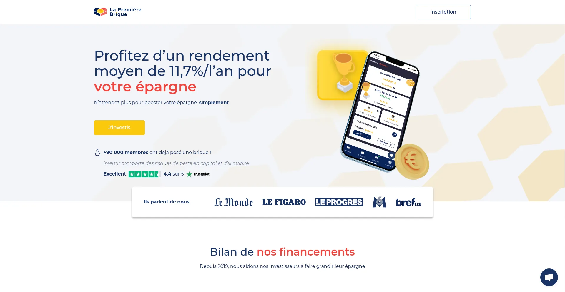 Website screenshot of Lp.lapremierebrique.fr